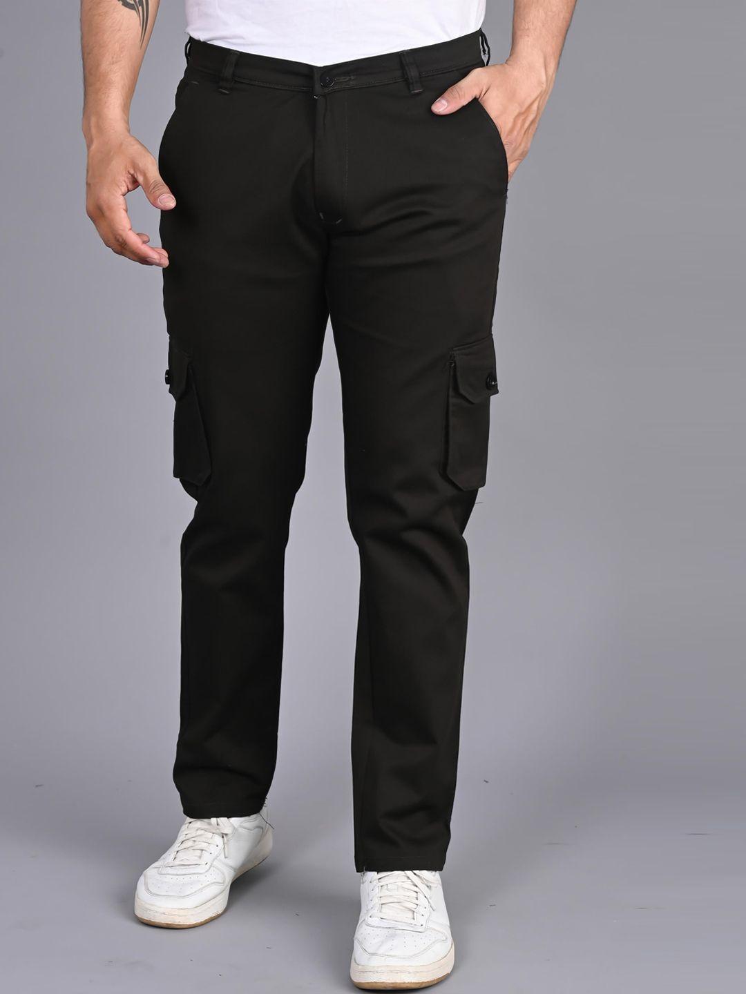 fubar men slim fit mid-rise cargos trousers