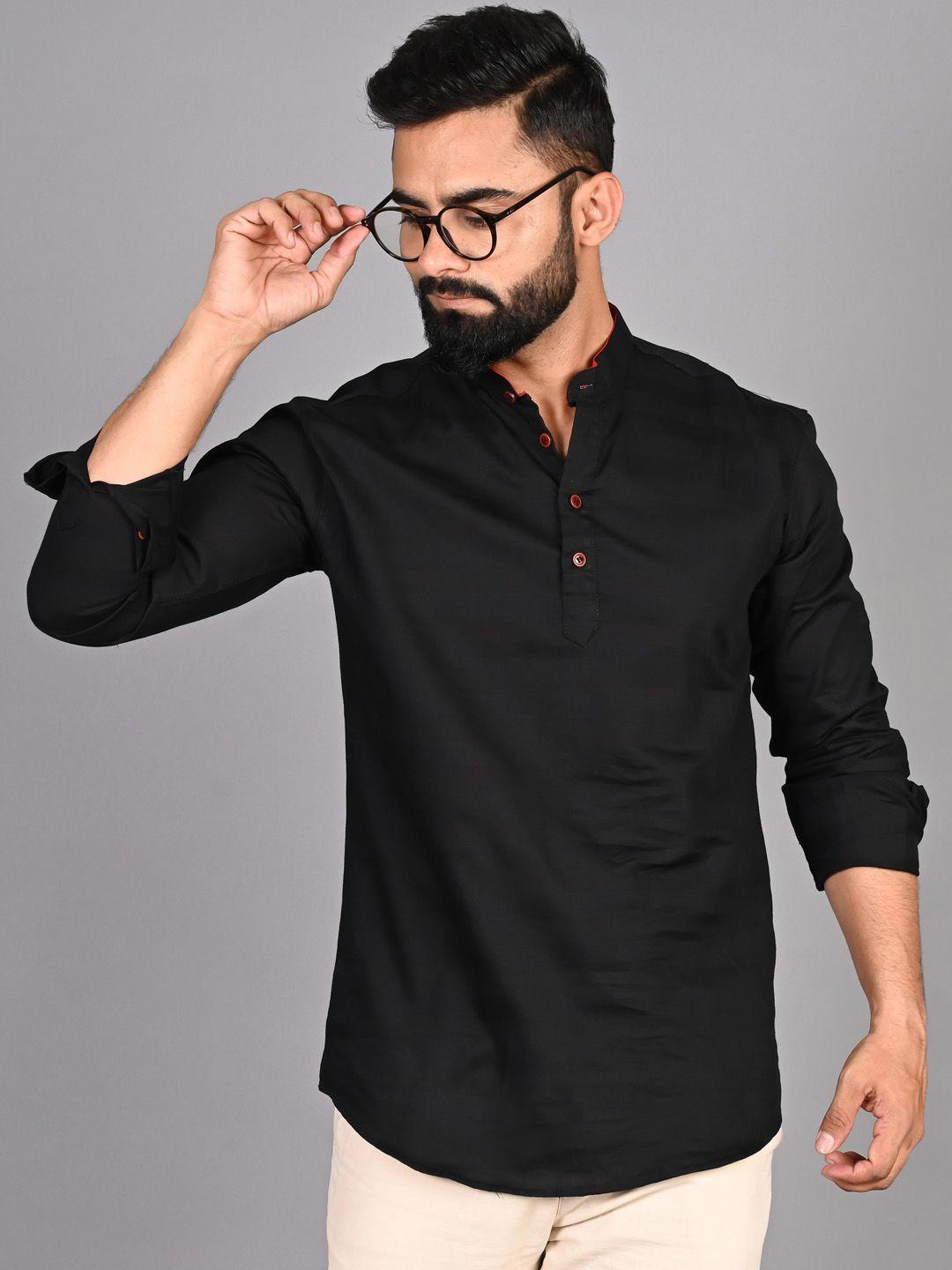 fubar striped mandarin collar kurta