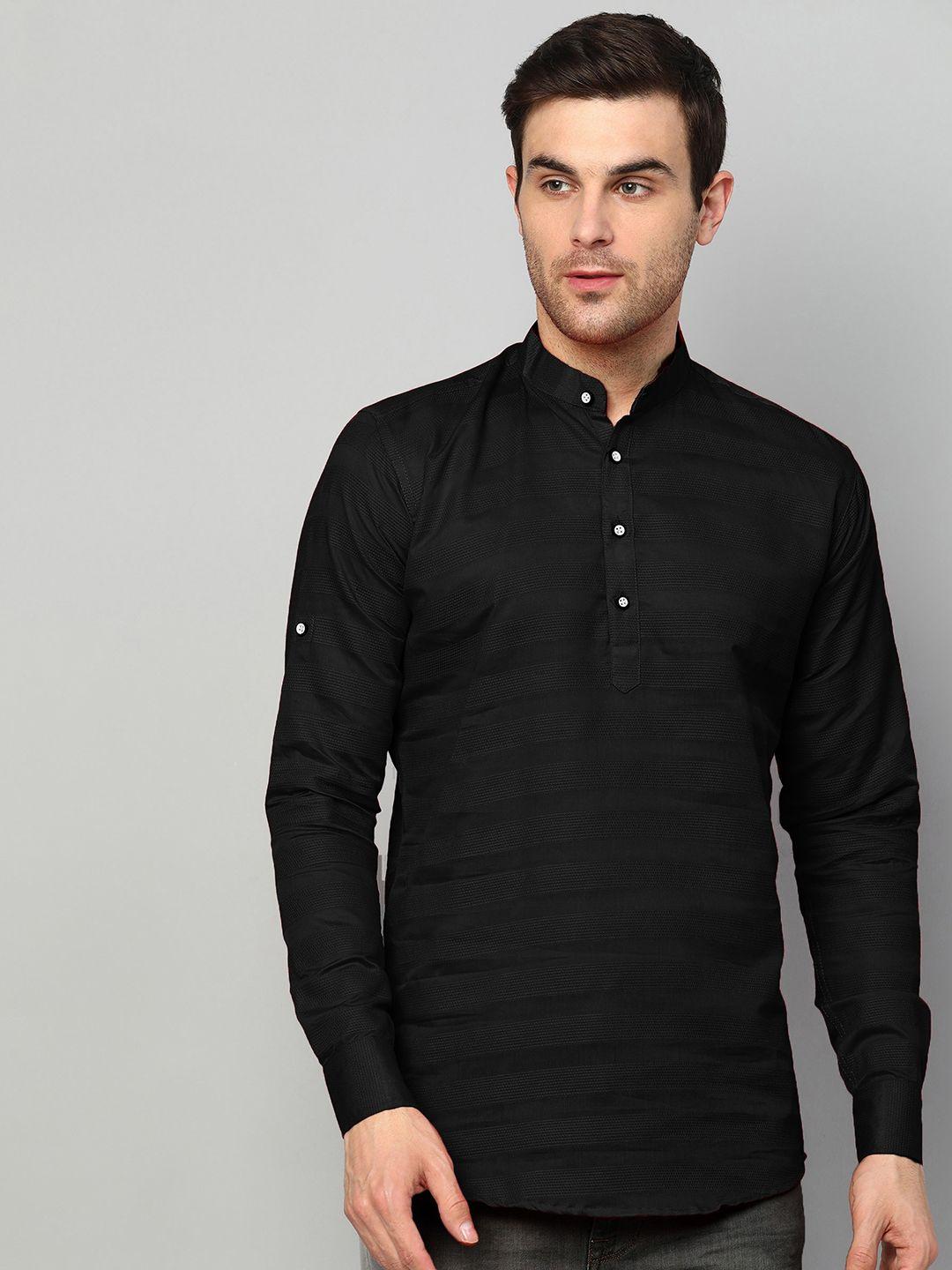 fubar striped mandarin collar kurta