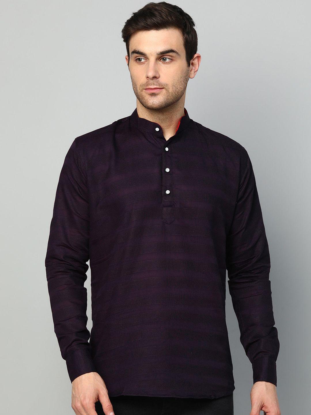 fubar striped mandarin collar kurta