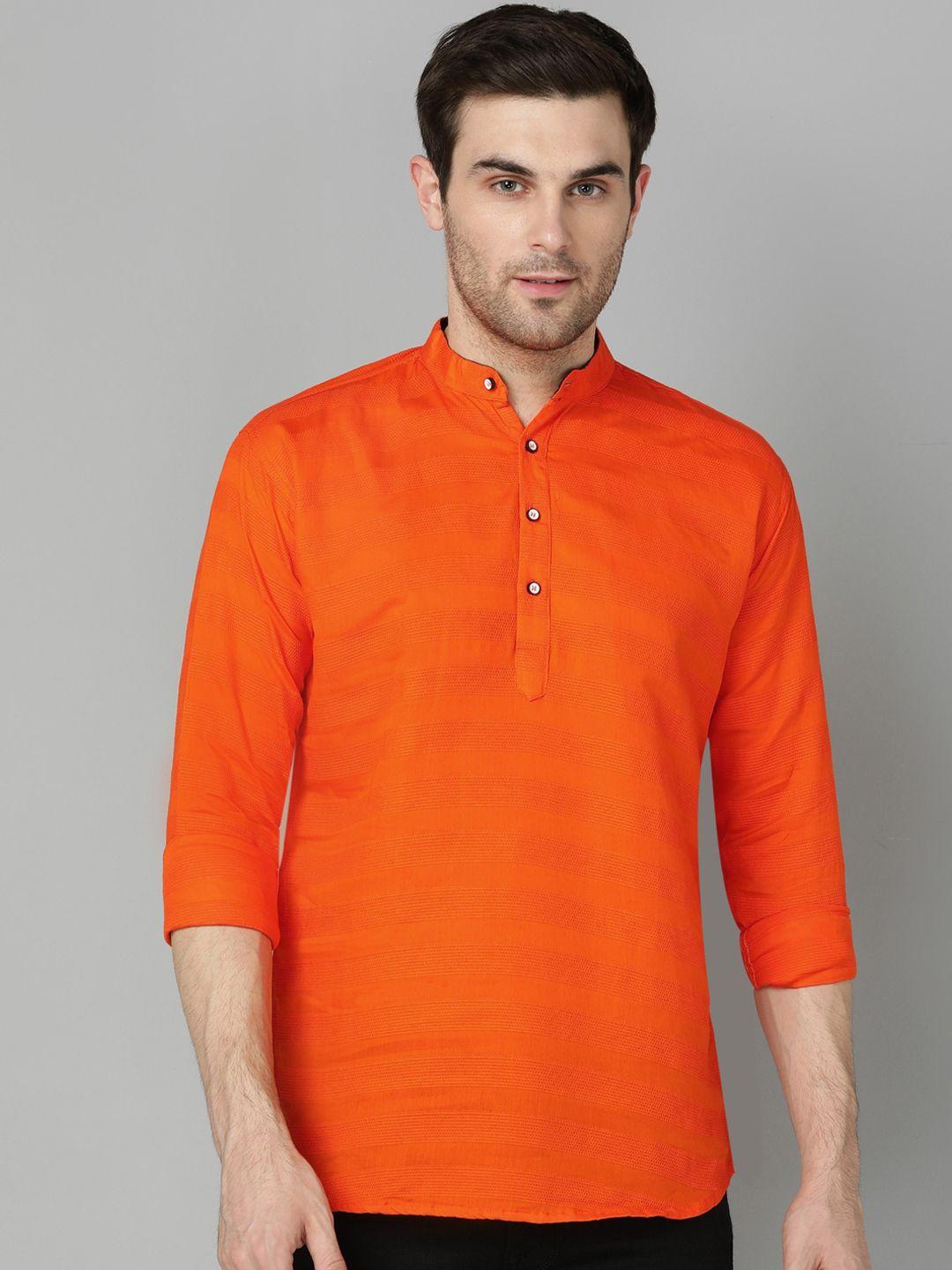 fubar woven design mandarin collar straight kurta