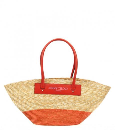 fuchsia beach basket tote/m shopping bag