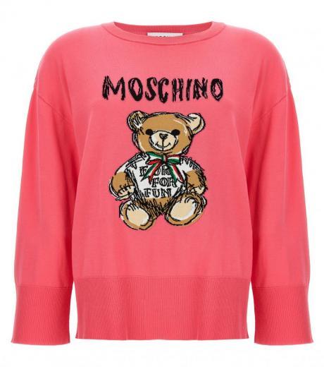 fuchsia teddy bear sweater