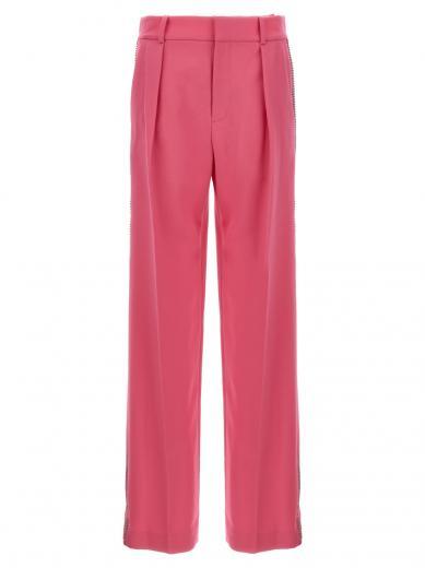 fuchsia crystal embellished pants