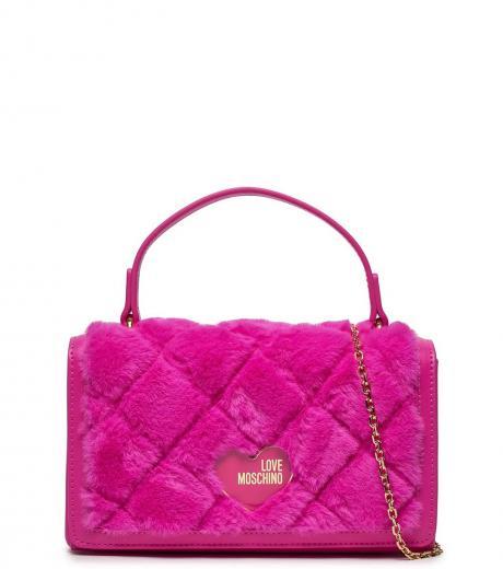 fuchsia enameled heart mini satchel