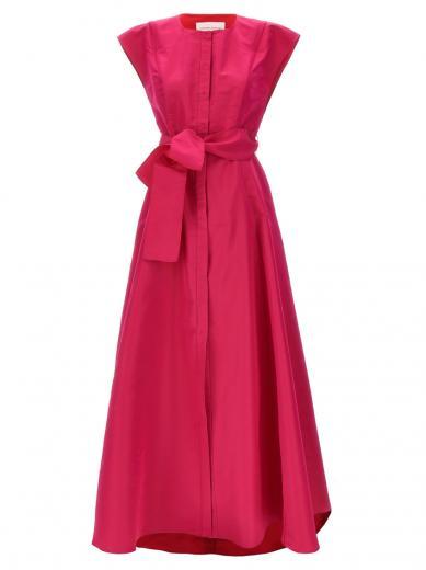 fuchsia fuchsia long bow dress