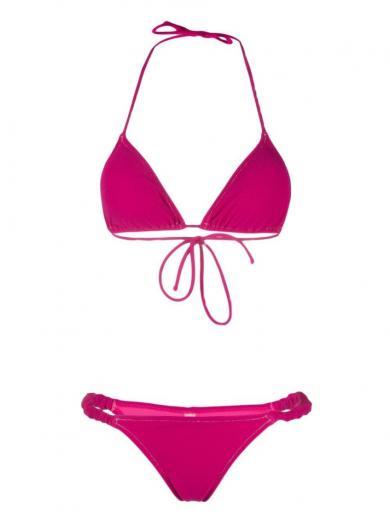 fuchsia fuschia pink scrunchie bikini set