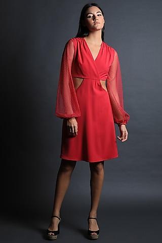 fuchsia heavy crepe dress