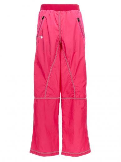 fuchsia logo nylon pants