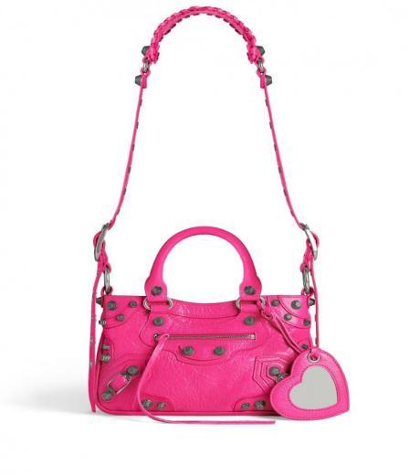 fuchsia neo cagole small leather handbag