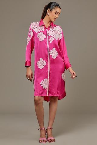 fuchsia pink modal linen tunic