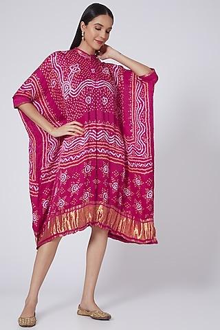 fuchsia pink printed kaftan