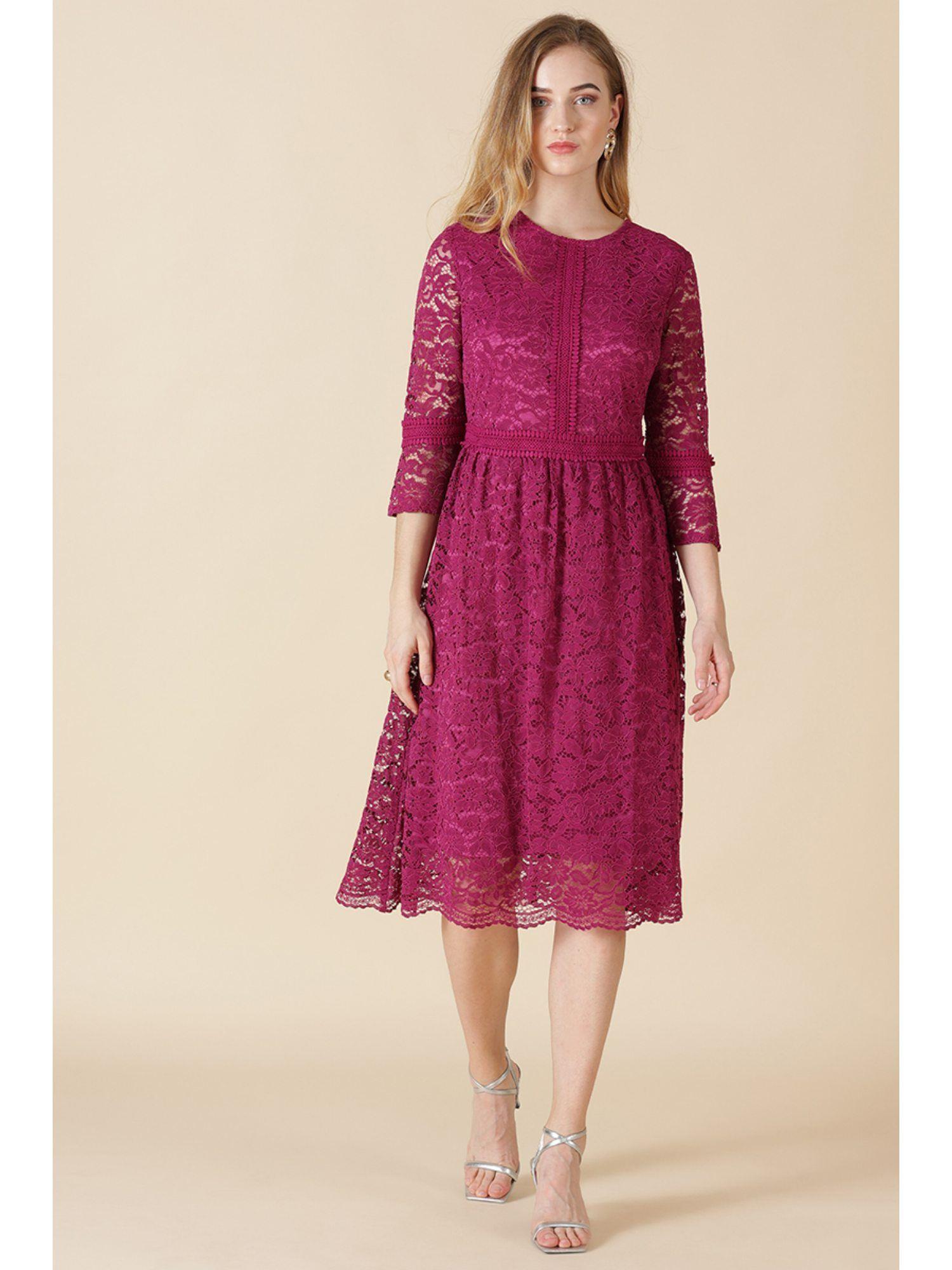 fuchsia polyester dress