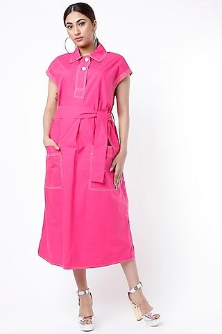 fuchsia poplin dress