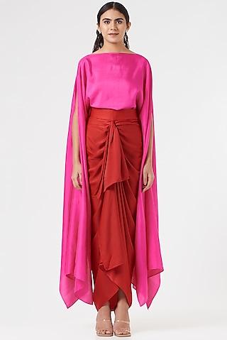 fuchsia silk cape