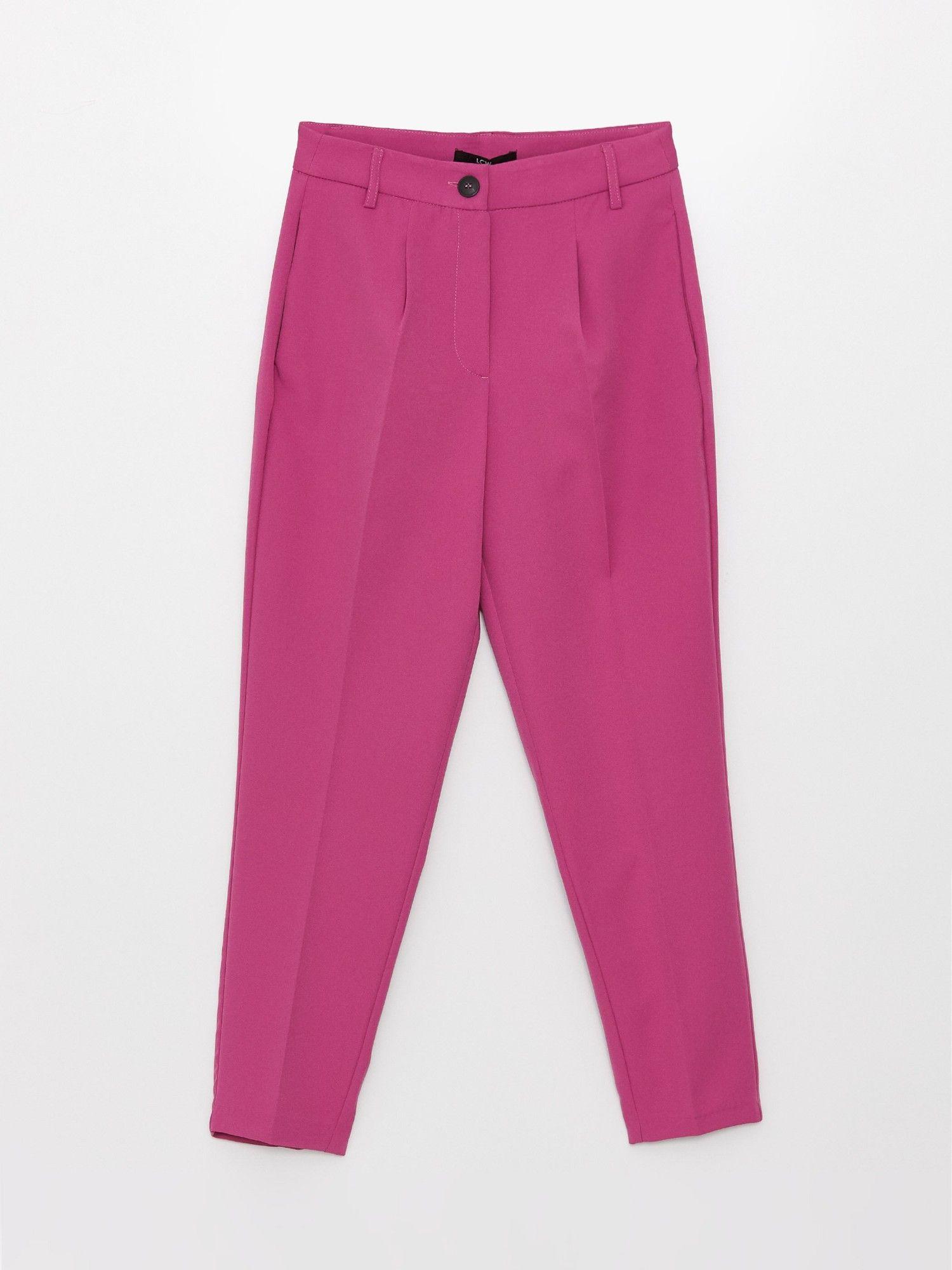 fuchsia solid pants