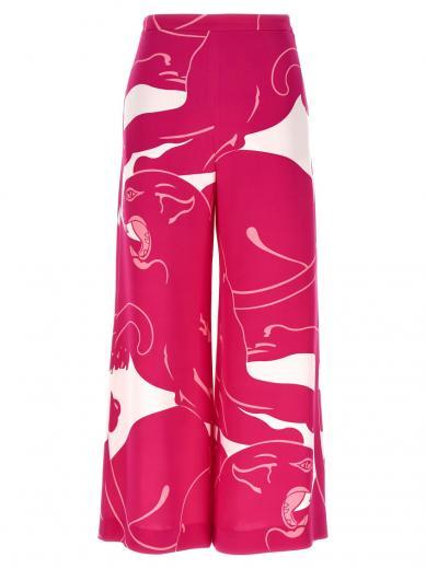 fuchsia valentino panther pants