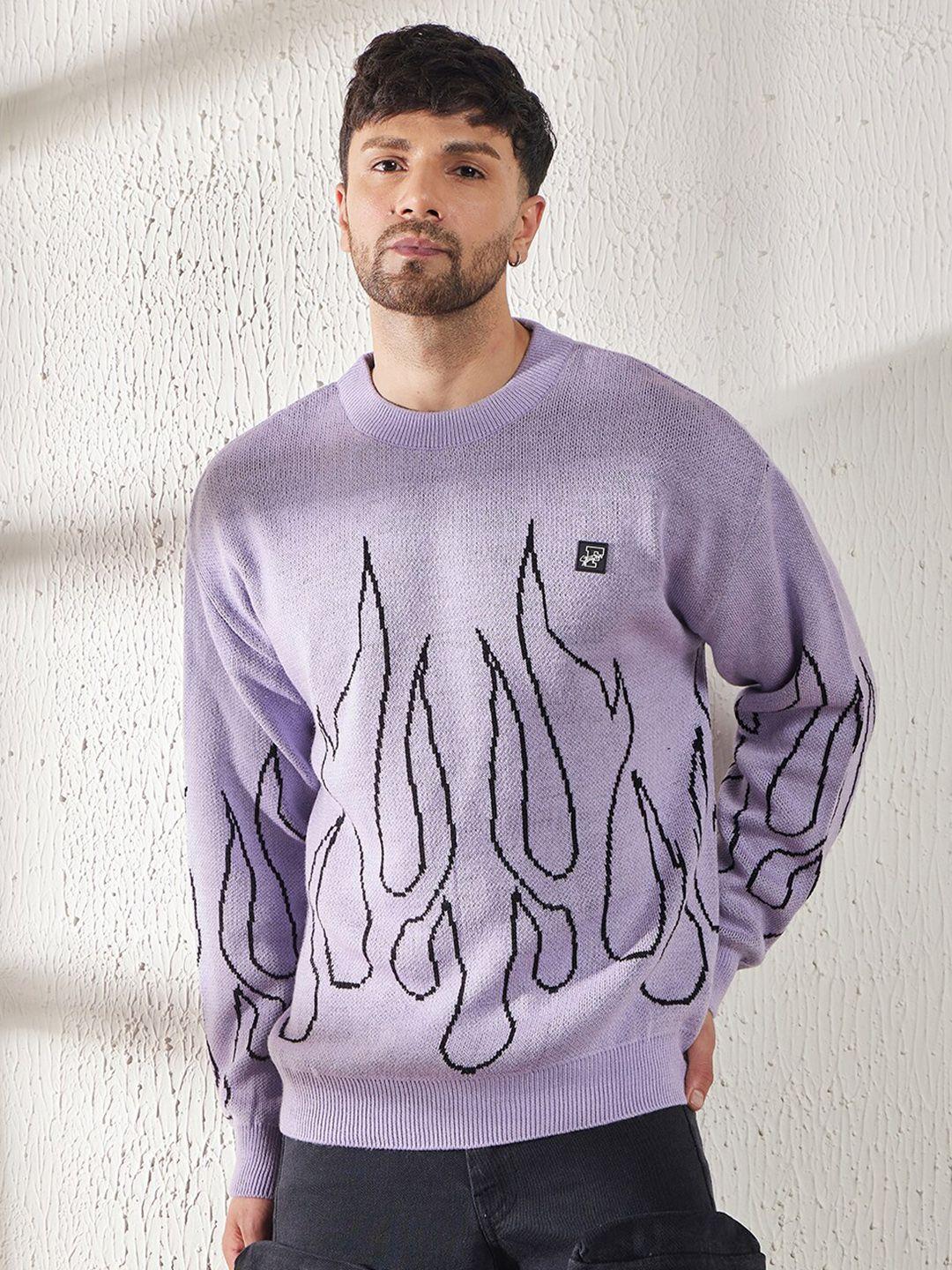 fugazee graphic printed acrylic oversized pullover