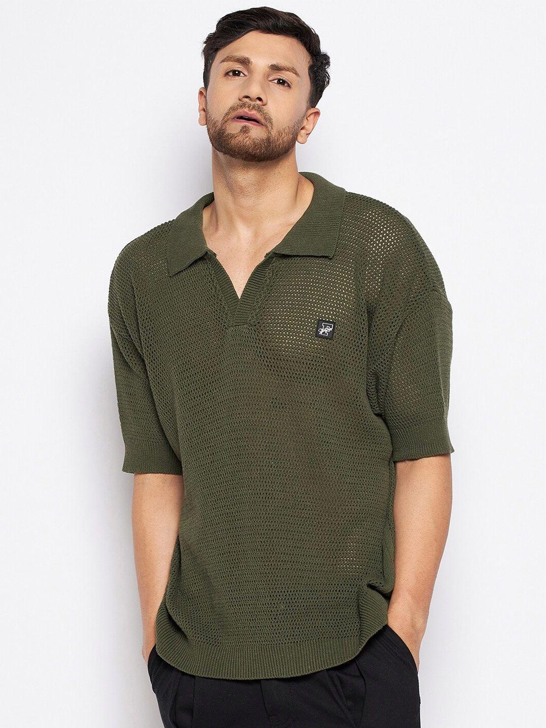 fugazee polo collar loose t-shirt