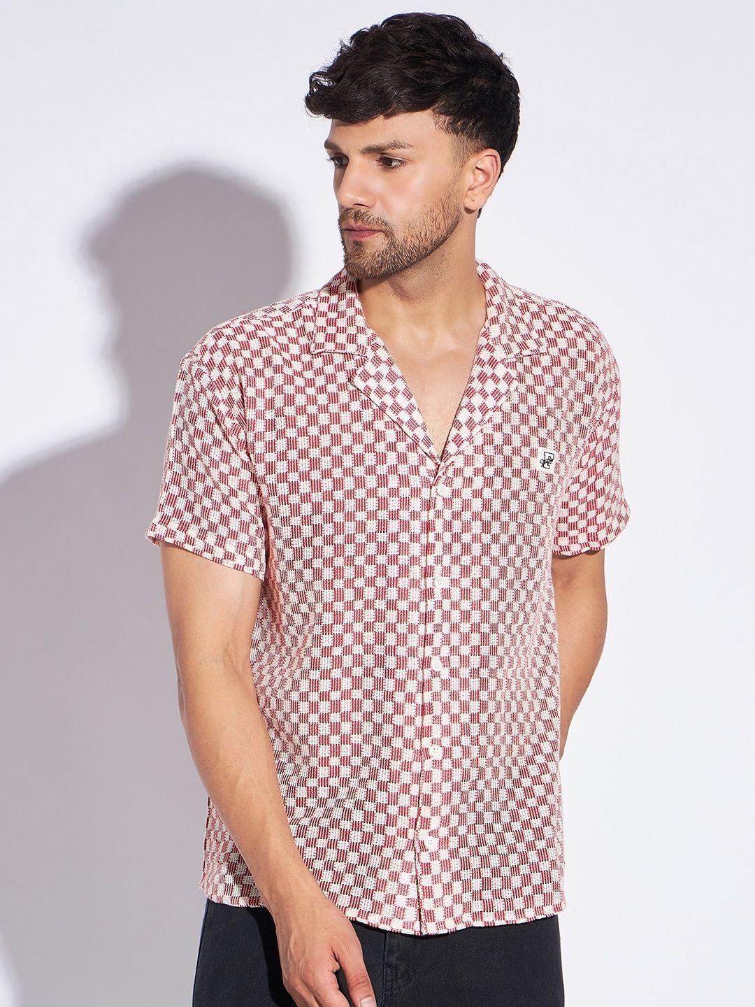 fugazee self design cotton casual shirt