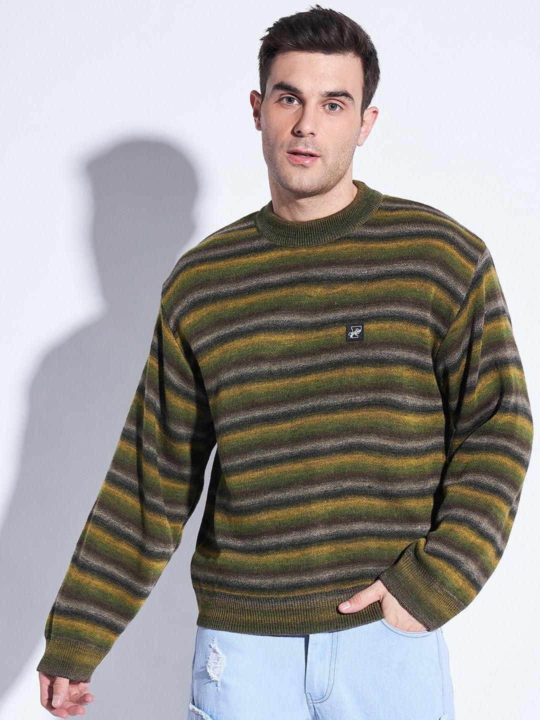 fugazee striped acrylic pullover