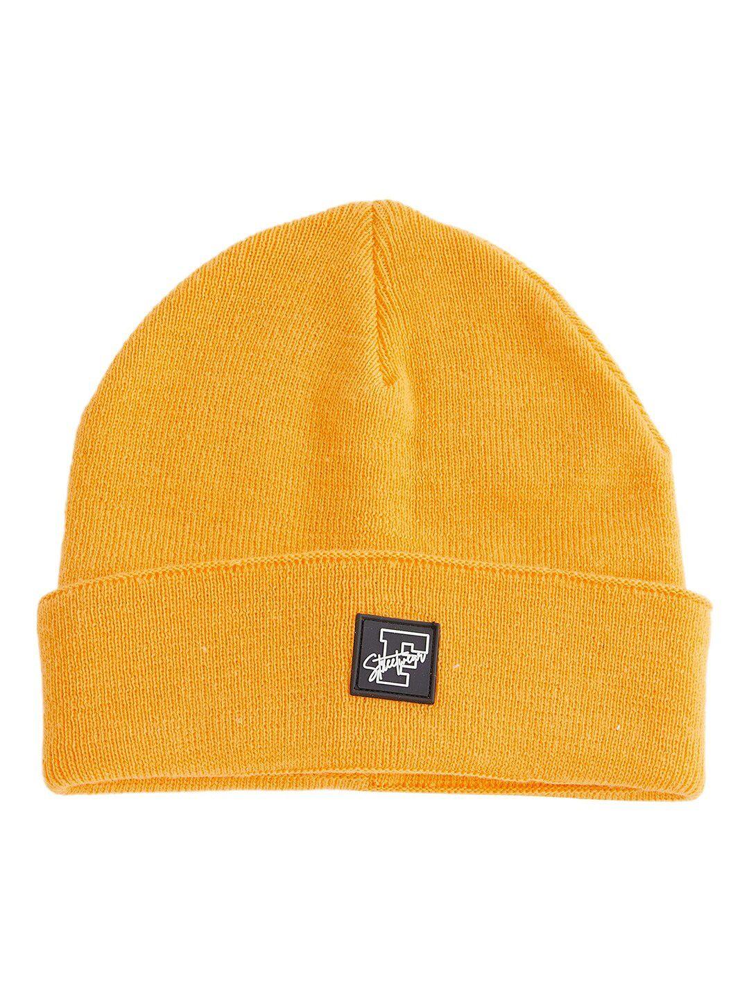 fugazee unisex yellow acrylic beanie