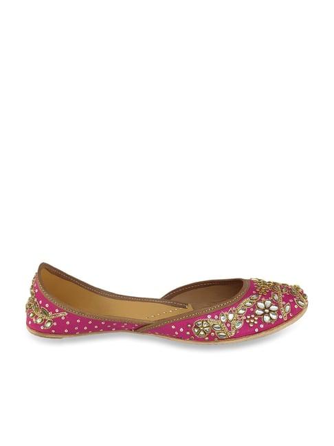 fulkari women's allium magenta pink ethnic juttis