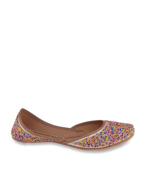 fulkari women's glow golden ethnic juttis