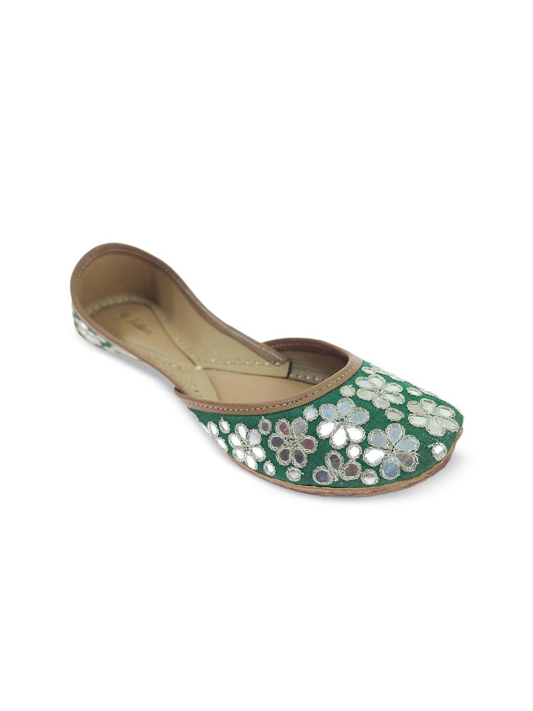 fulkari women embellished ethnic mojaris flats