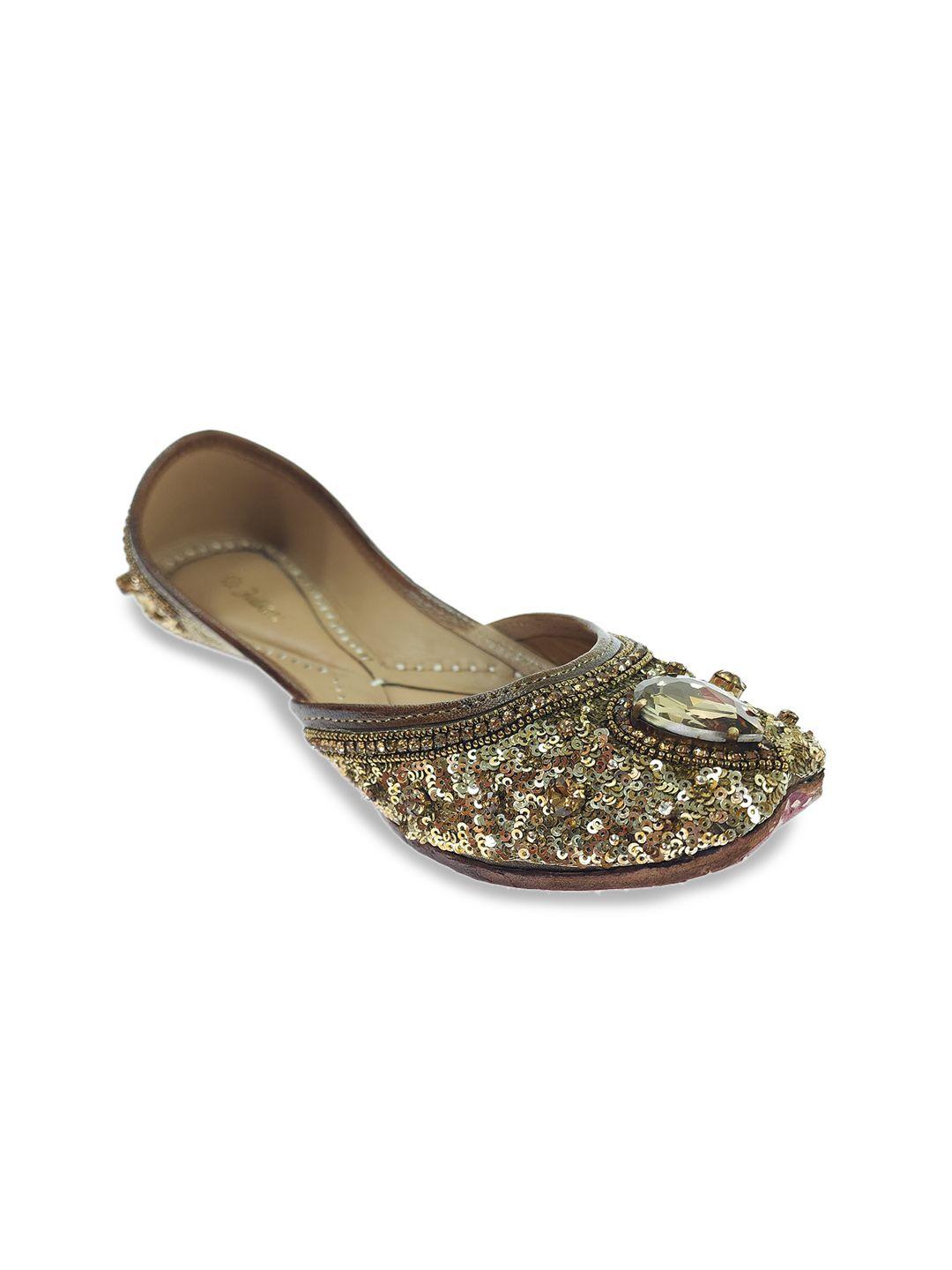 fulkari women embellished pure leather ethnic mojaris