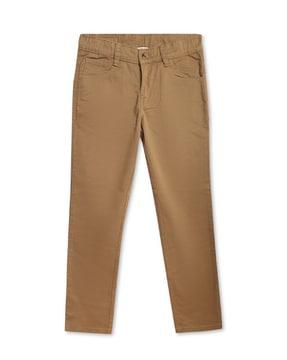 full length flat front trousers