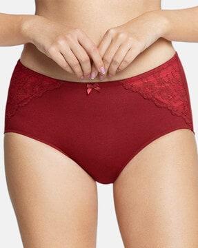 full coverage high-rise cotton lace full brief panty - pan75201