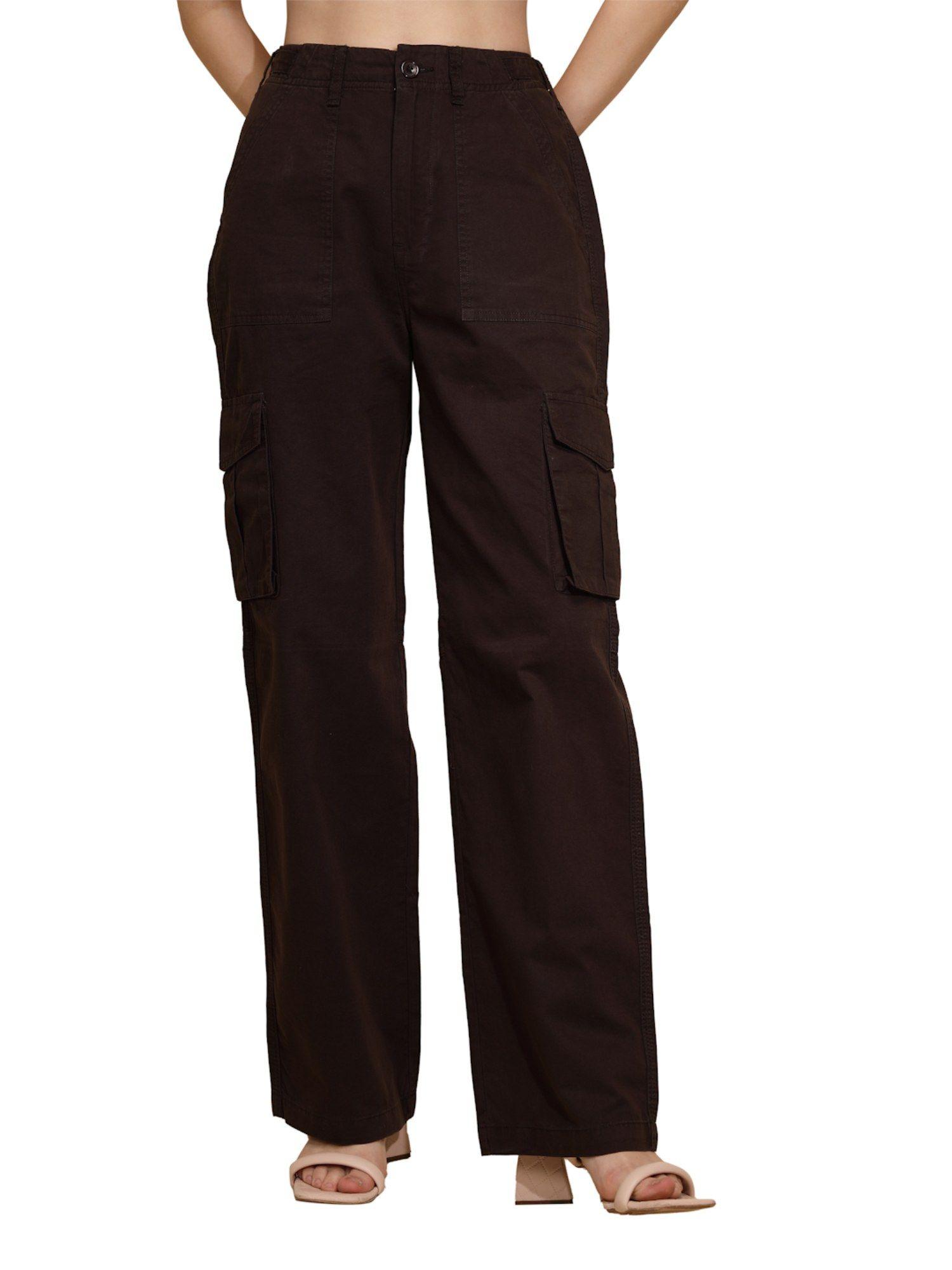 full length cotton cargo pant for women