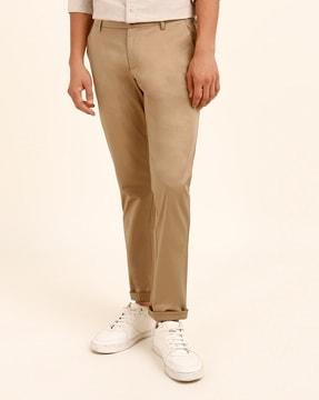 full length flat front chinos