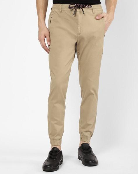 full-length flat-front joggers