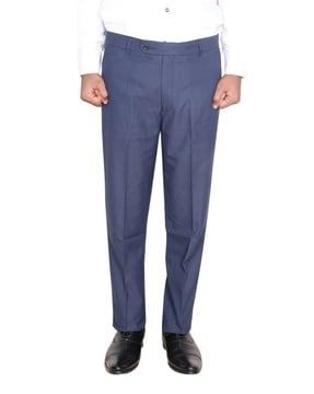 full-length flat-front pants