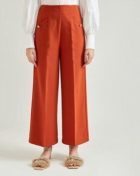 full-length mid rise trouser