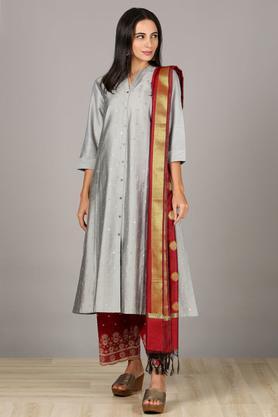 full length polyester woven womens dupatta - maroon