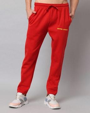 full-length track pants with drawstring waist