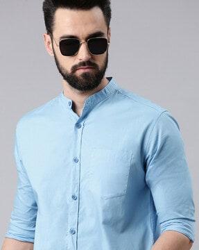 full-sleeve shirt with patch pocket