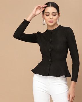 full-sleeve button closure jacket