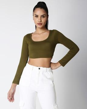 full-sleeve crop top