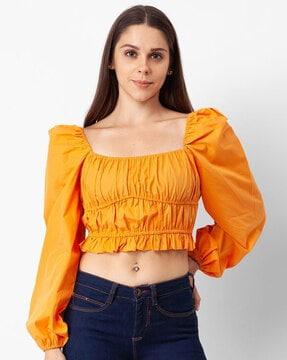 full-sleeve crop top