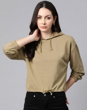 full-sleeve hooded sweatshirt