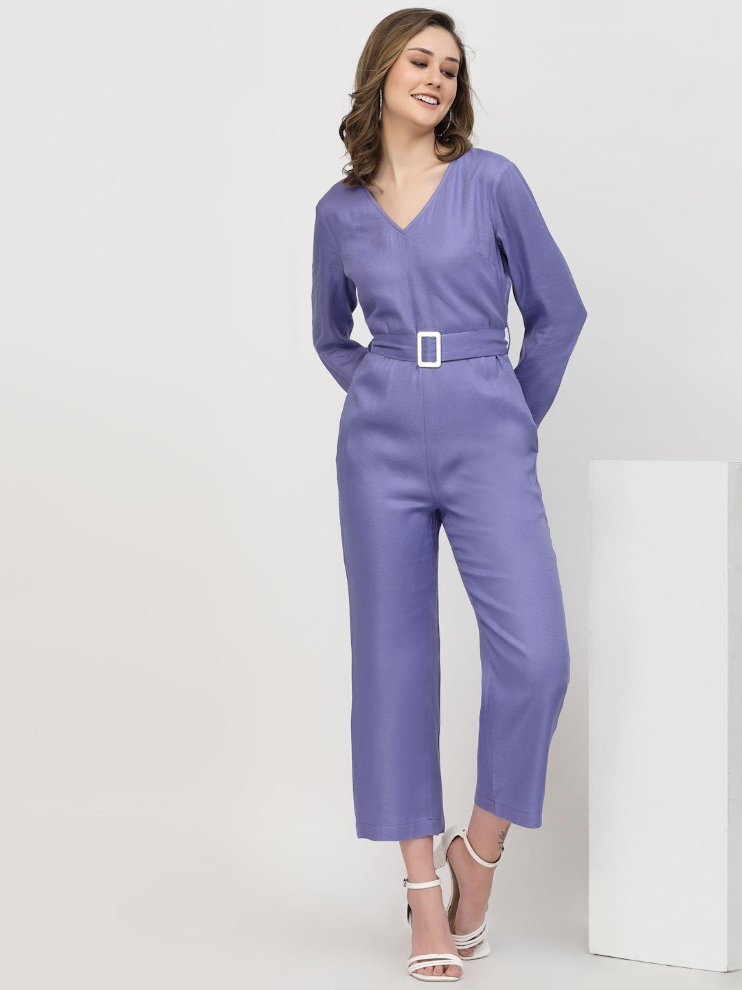 full sleeve jumpsuit with belt very peri