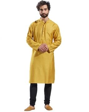 full sleeve kurta with mandarin collar