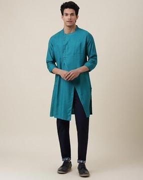 full-sleeve mandarin-collar kurta