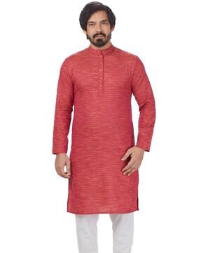 full-sleeve mandarin-collar long kurta