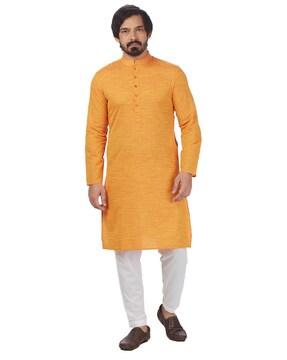 full-sleeve mandarin-collar long kurta