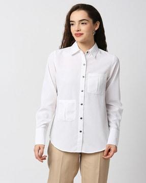 full-sleeve patch-pockets shirt